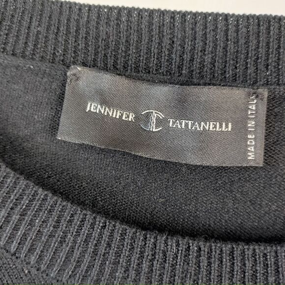 Jennifer Tattanelli Sweater Womens Size 50 US16 Black Cashmere Silk Quiet Luxury - Picture 6 of 13